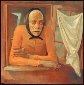 Vieille femme à la fenêtre