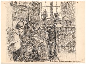 Ici vivait une vieille femme avec son chat et sa poule - Fritz Syberg