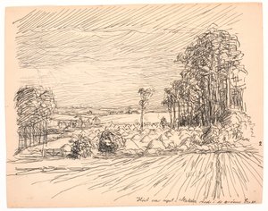 Le foin était empilé dans les prairies vertes - Fritz Syberg