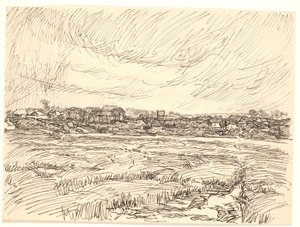 Paysage avec village - Fritz Syberg