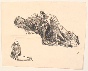 Esquisse pour la figure de la mère dans : Là tu as tes yeux, dit la Mort... - Fritz Syberg