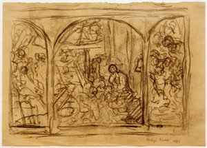 Esquisse de composition "La Sainte Nuit" - Fritz von Uhde