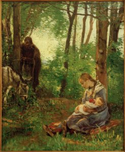 Repos dans la forêt (Repos pendant la fuite) - Fritz von Uhde