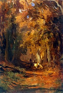 Forêt en automne vers 1870