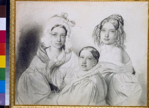 Portraits des comtesses Praskovia, Nadezhda et Maria, filles du prince russe Piotr Viazemski