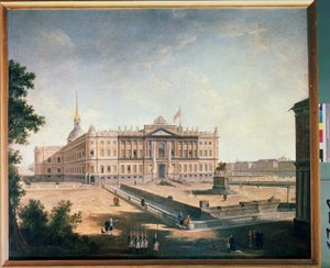 Vue du Palais Michel et de la place connétable à Saint-Pétersbourg