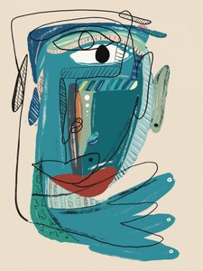 Visage bleu abstrait - GIovanna Gil Alves