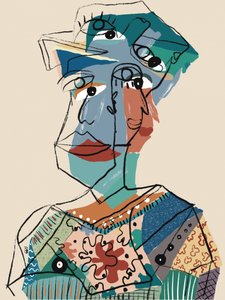 Portrait cubiste abstrait - GIovanna Gil Alves