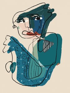 Portrait abstrait moderne - GIovanna Gil Alves