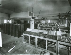 Salle de composition du New York Evening Post
