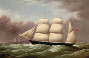 La Barque Alfred Hawley au large des Skerries en route vers Liverpool, 1860 - G. Dell