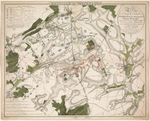 Carte de la bataille de Waterloo, 1815