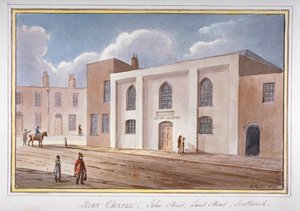 Vue de la chapelle de Sion sur John Street, Southwark, Londres, 1825