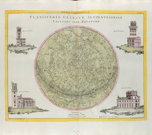 Table cosmographique du planisphère céleste nord coupé à l