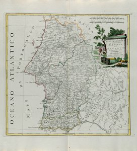 Estrémadure du Portugal Alentejo ou Algarve, gravure par G. Zuliani tirée du Tome I du Nouvel Atlas publié à Venise en 1776 par Antonio Zatta, Collection Privée