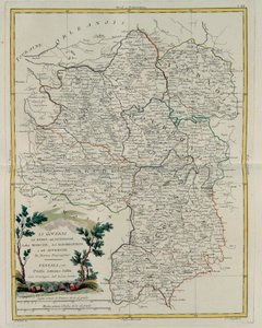 Les Gouvernances de Berry, Nivernais, Marche, Bourbon et Auvergne, gravure par G. Zuliani tirée du Tome I du Nouvel Atlas publié à Venise en 1776 par Antonio Zatta, Collection Privée