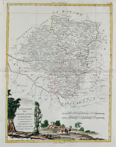 Les Gouvernances de Limousin, Quercy et Périgord, gravure par G. Zuliani tirée du Tome I du Nouvel Atlas publié à Venise en 1776 par Antonio Zatta, Collection Privée - G. Zuliani