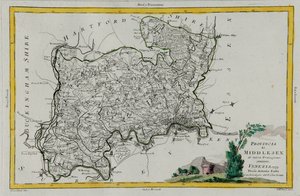 Province de Middlesex, gravure de G. Zuliani tirée du Tome I du "Nouvel Atlas" publié à Venise en 1779 par Antonio Zatta, Collection privée