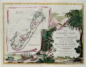 Les îles des Bermudes et le frontispice de la section dédiée aux Colonies Unies d