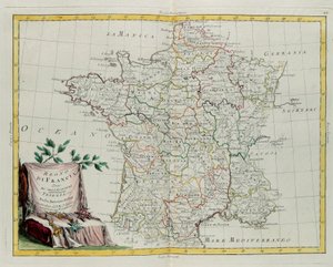 Le Royaume de France divisé en ses gouvernances, gravure par G. Zuliani tirée du Tome I du Nouvel Atlas publié à Venise en 1776 par Antonio Zatta, Collection Privée - G. Zuliani