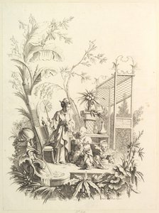 Chinoiserie avec figures dans un paysage, XVIIIe siècle - Gabriel Huquier