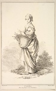 Contadina, du Recueil de diverses figures étrangères inventées par F. Boucher, 18ème siècle - Gabriel Huquier