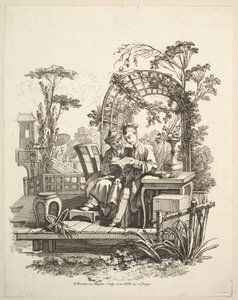 Homme et femme lisant, vers 1742
