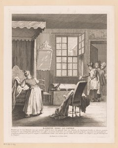 Intérieur de chambre avec Ragotin dans un coffre - Gabriel Huquier