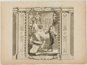 Théâtre Italien, frontispice du Livre de Scènes Comiques - Gabriel Huquier