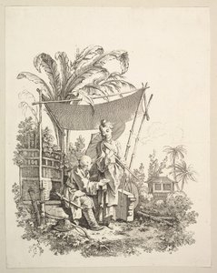 Femme montrant des curiosités à un soldat - Gabriel Huquier