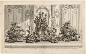 Œuvres de Juste-Aurèle Meissonier : Projet sculptural en argent pour une grande pièce maîtresse et deux soupières exécutées pour Son Excellence le Duc de Kingston - Gabriel Huquier