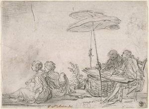 Dessinateurs en Plein Air - Gabriel Jacques de Saint Aubin