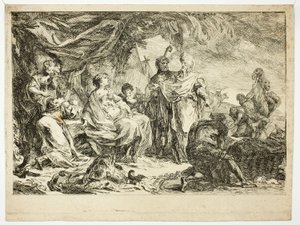 Laban cherchant ses dieux domestiques - Gabriel Jacques de Saint Aubin
