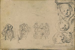Esquisses de Danseurs et Têtes de Putti