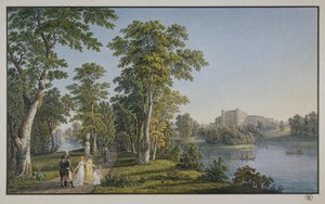 Vue du palais de Gatchina depuis le parc