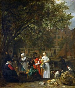 Un marché aux herbes à Amsterdam