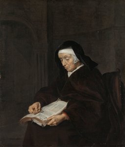 Vieille femme méditant