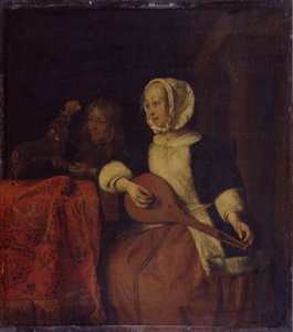 Femme jouant de la mandoline