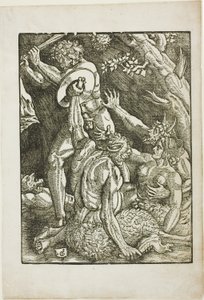 Hercule, deux satyres et une femme, planche deux des Travaux d