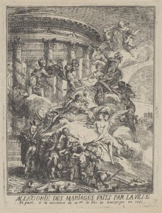 Allégorie des mariages faits par la ville de Paris à la naissance du duc de Bourgogne, 1751 - Gabriel de Saint Aubin