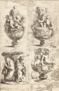 Les Quatre Vases, 1754 - Gabriel de Saint Aubin