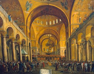 Le doge est présenté au peuple à San Marco à Venise