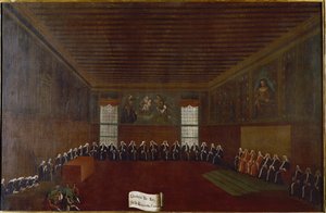Vue de la salle de la Quarantaine Criminelle, Cour Suprême ou Conseil des Quarante