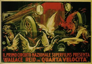 Wallace Reid dans le film Double Speed, 1920 - Gabriele Galantara