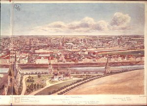 Panorama de Moscou, représentant les murs du Kremlin et la rivière Moskva, 1819