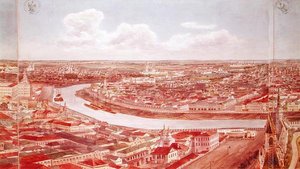 Panorama de Moscou, représentant la rivière Moskva, 1819