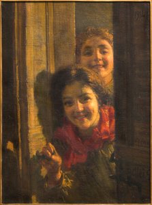 Filles à la porte
