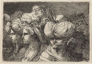Six têtes, un Turc devant - Gaetano Gandolfi