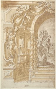 Conception pour une Décoration Murale Illusionniste, avec un Roi Accompagné de Soldats - Gaetano Lazzara