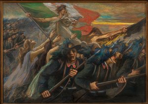 Trente et Trieste, La Charge des Bersaglieri - Gaetano Previati